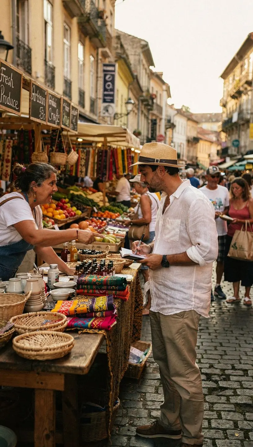Relaxing travel scene promoting mental well-being through slow travel